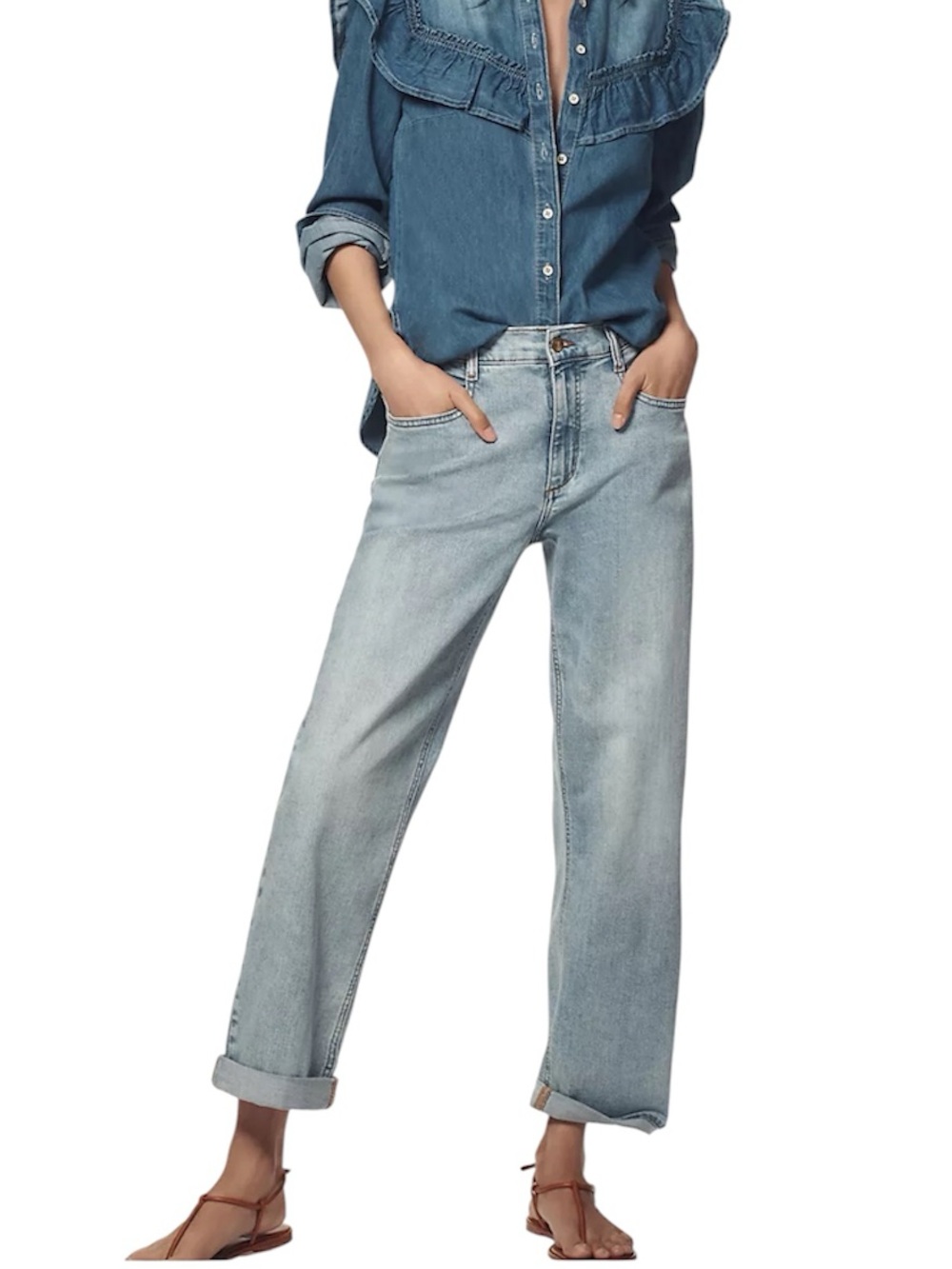 Pilcro Anthropologie Baggy Slim Boyfriend High Rise Relaxed Jeans